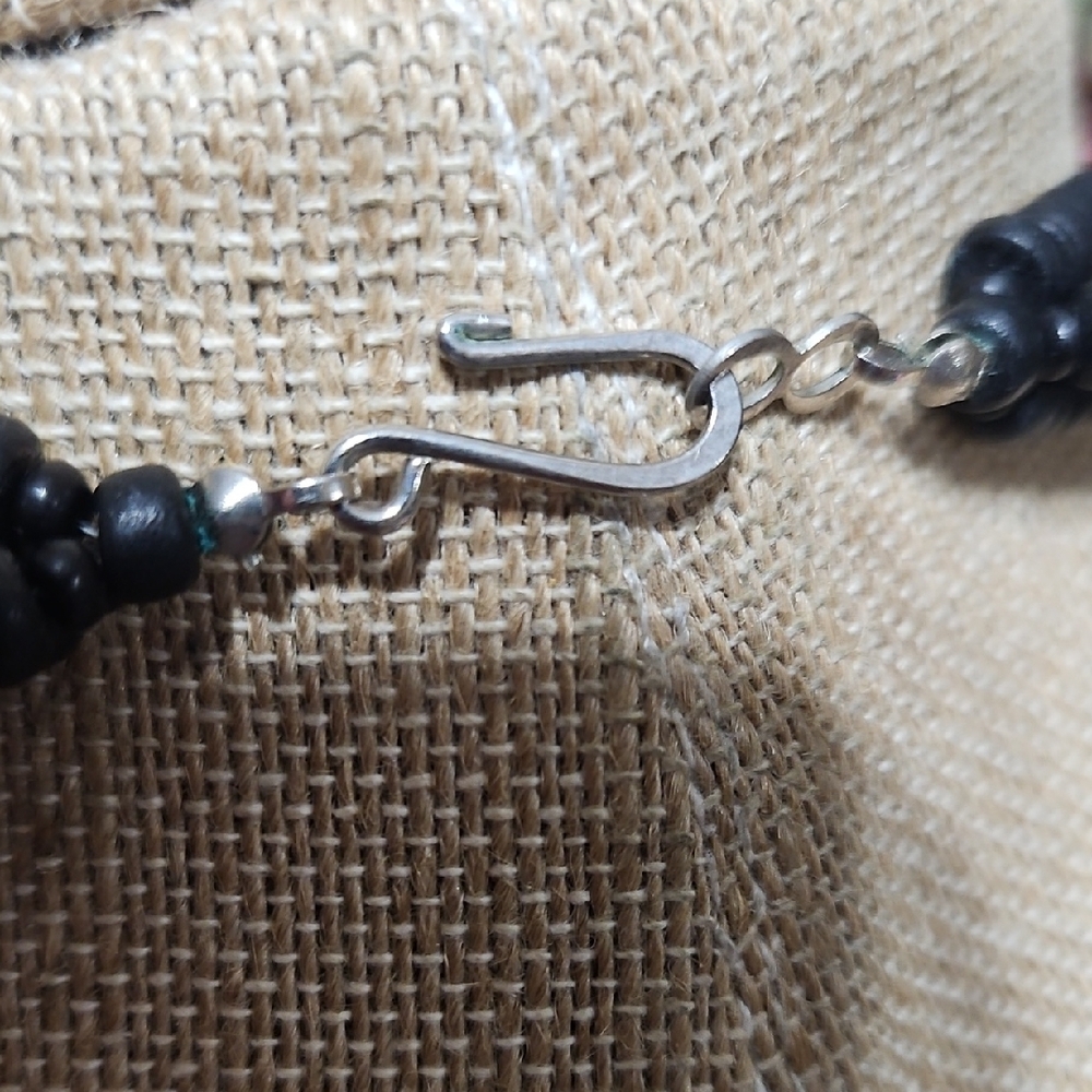 Lee Sands Handcrafted Egyptian Style Necklace with Black and Brown Beads - Picture 7 of 8